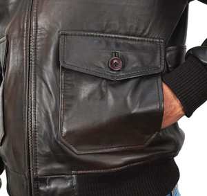 Oem Custom Winter Vintage <b>Fur</b> Collar Bomber Motorcycle Leather <b>Jackets</b> <b>for</b> <b>Men</b> - Product Image 5