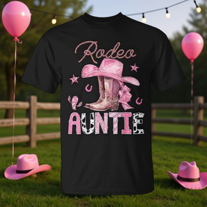 Botas Rosas Auntie Coquette para Fiesta de Cumpleaños de Rodeo, Camiseta de Vaquera - Producto Promocional - Product Image 3