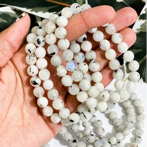 Bracelet pierre de lune arc-en-ciel Bracelets de pierres précieuses naturelles perle de cristal Bracelet de guérison extensible réglable bijoux faits à la main femmes - Product Image 3