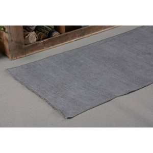 Tapis Turc Classique Moderne 2.7X6.8 pieds Laine Grise Matériau Latex Support 10mm Épaisseur Patchwork pour Teen Living Vintage - Product Image 5