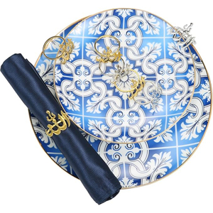 Anneau de serviette de table islamique élégant, qualité exclusive, anneau et support de serviette en métal plaqué or pour le Ramadan, support de serviette à thème Ramadan - Product Image 2