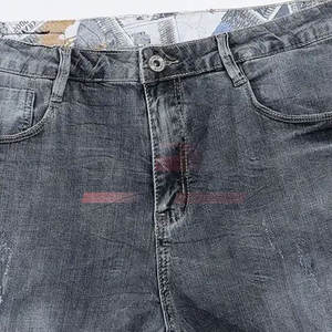 Short en jean pour hommes Offre Spéciale sur mesure 100% coton léger respirant motif solide taille élastique Style décontracté pour adultes - Product Image 6