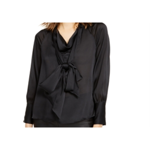 เสื้อเชิ้ตผ้าซาตินสีดำเข้มทรงยาว รุ่น Deep Black XL ของ INC International Concepts สำหรับผู้หญิง สไตล์เกาหลี ปักลายฉลุ เหมาะสำหรับฤดูใบไม้ร่วง - Product Image 3