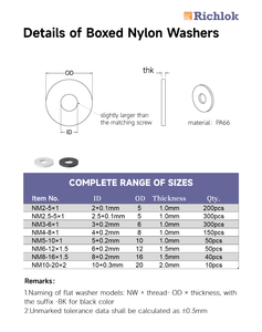 Ensemble de rondelles en nylon blanc de haute qualité, 1200 pièces, M2 M2.5 M3 M4 M5 M6 <span class=keywords><strong>M8</strong></span> M10, rondelles en plastique - Product Image 2