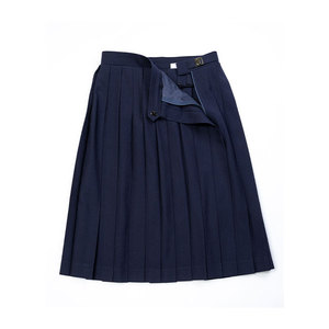 Jupe d'uniforme scolaire pour fille, qualité prestigieuse, grade supérieur, C1-Navy, 24 jauges, respirante, plissée en boîte, longueur genou, bleu - Product Image 2