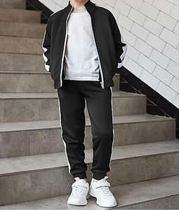 Conjunto Deportivo de 2 Piezas para Niños, Invierno, Casual, Algodón de Alta Calidad, Felpa, Sudadera y Pantalones - Product Image 4