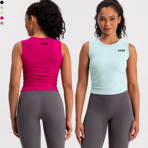 Top de sport sans manches pour femmes, à la mode, court, respirant, pour la course à pied, le fitness, le yoga - Product Image 6