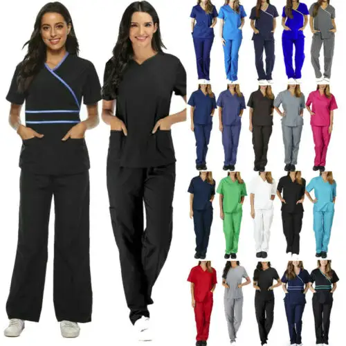 Uniforme médico de alta calidad para mujer, conjunto de pantalones largos de Hospital, enfermera, dentista, venta al por mayor