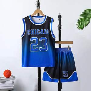 Ensembles d'uniformes de basket-ball professionnel personnalisés pour hommes, chemises en jersey imprimées respirantes à séchage rapide, Style rétro - Product Image 2
