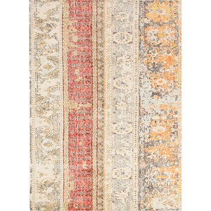 Erbe Ivory Hand Knotted Wool <b>Rugs</b> Striped and Abstract Pattern 9x12 Rectangle Hallway for Living Room Gs-7180 - Product Image 1
