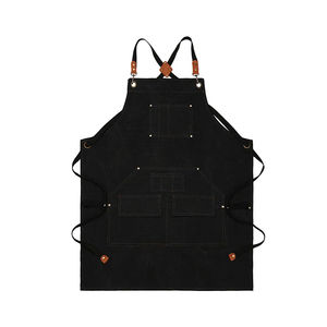 Custom Logo Printed Canvas Bib Sleeved <b>Apron</b> Waterproof and Oil-Resistant Work Clothes for Summer for Party Wear - Product Image 1