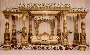 Thème jardin exclusif mariage Avni Mandap royaume-uni Grand mariage en plein air cérémonie de mariage en plein air Mandaps en plein air mariage Hindu vidthis sculpté Mandap - Product Image 6
