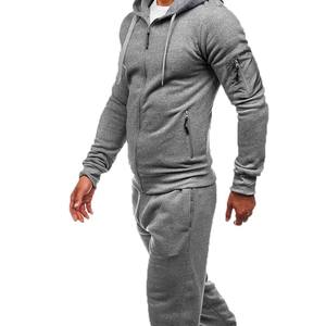 Ensemble de survêtement d'hiver pour homme de bonne qualité, manches longues, design tendance personnalisé, uni, imprimé numérique, séchage rapide, respirant, 2 en 1 - Product Image 1