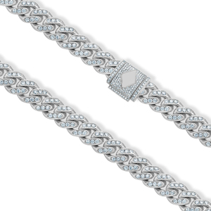 สร้อยคอเพชรเม็ดเล็กสีเงินแท้ที่สุกใส VVS2ชัดเจนเครื่องประดับระดับพรีเมียมสำหรับงานแต่งงานของผู้หญิง - Product Image 3