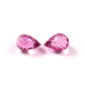 Saphir rose de laboratoire 4x6mm, taille goutte d'eau, facetté, calibré, pierre précieuse en vrac certifiée, fournisseur en gros pour la fabrication de bijoux - Product Image 3