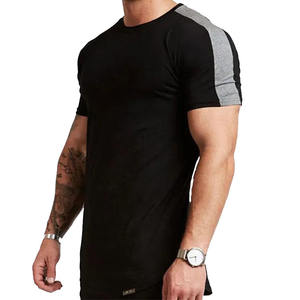 Vente en gros Nouveau design personnalisé 95% coton 5% élasthanne T-shirt pour hommes T-shirt à encolure dégagée pour hommes T-shirt ajusté de gymnastique - Product Image 4