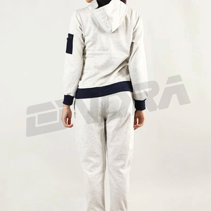 Survêtement à fermeture éclair taille haute pour femmes, ensemble de sport deux pièces à la mode avec poches zippées et pantalon de jogging de couleur - Product Image 5