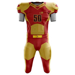 Uniforme de Fútbol Americano de Última Moda y Mejor Calidad, Diseño Reciente con Mangas Cortas, Transpirable, Absorbente de Humedad, 100% Poliéster - Product Image 1