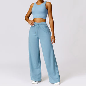 Ropa personalizada de verano con logotipo personalizado, ropa de mujer, camisetas sin mangas recortadas, pantalones, trajes con tinte de corbata, Conjunto de camiseta sin mangas de manga corta, servicio OEM - Product Image 6