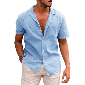 Mens Large Size <b>Polyester</b>/Cotton Terry Breathable Floral Casual <b>Shirt</b> Short Sleeve Summer OEM ODM High Quality Factory BD - Product Image 3