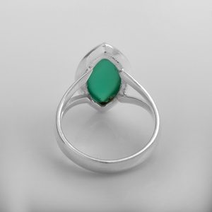 Elegant <b>Green</b> Onyx Gemstone Ring Sterling Silver Handcrafted Beauty Indian Wholesale Silver <b>Jewelry</b> Eternity Vermeil Rings - Product Image 5