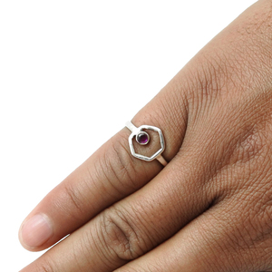 Atractivo diseño de moda 925 Plata de Ley Natural rubí piedra preciosa elegante anillo Casual joyería hecha a mano anillo de compromiso para ella - Product Image 6