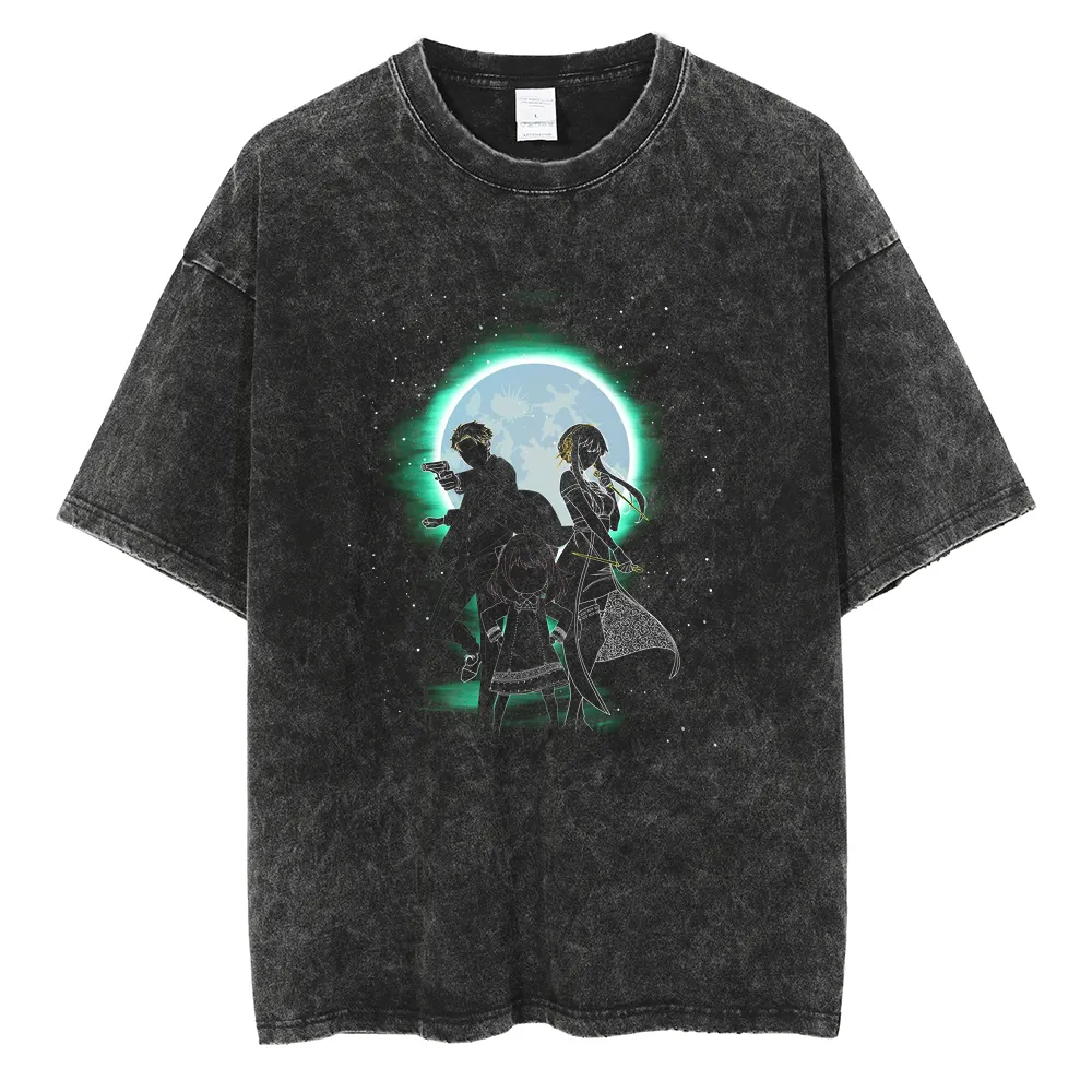 High Street Black Hiphop Custom Logo Oversized Acid Wash Tshirt Heren Vintage Gewassen T-Shirt