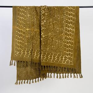 New Collection Wholesale Luxury Green Block Printed Pure Cotton Soft <b>Blanket</b> <b>Throw</b> For Sofa and Bedding - Product Image 3