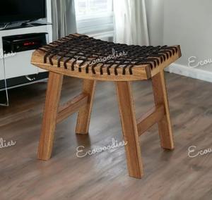 Luxueux bambou rotin bébé tabouret Charpoy tabouret tissé macramé pouf tabouret pour salon os incrustation Console - Product Image 6