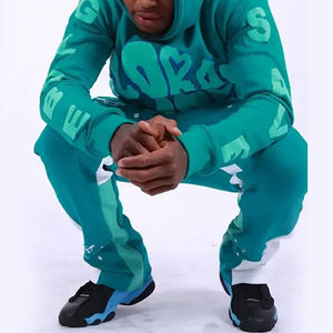 Conjunto de chándal para hombre, Sudadera con capucha y cremallera de dos piezas y pantalones para correr, ropa de gimnasio, ropa deportiva, traje de entrenamiento atlético, traje informal - Product Image 2