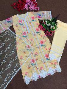 ชุดอินเดียและปากีสถานผ้ากำมะหยี่ปักลายเรียงตามลำดับ - Product Image 4