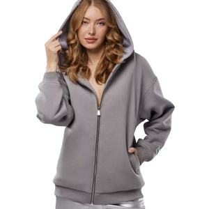 Sweat à capuche zippé chaud surdimensionné pour femme du Pakistan Plus Size Respirant Casual Long Hoodies & Sweatshirts avec ZIP-UP - Product Image 4