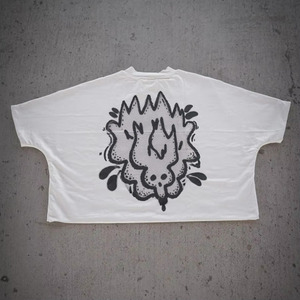 Camisetas de gran tamaño con gráfico cuadrado recortado de verano personalizado para hombres, ropa de calle de algodón con estampado DTG desgastado, estilo informal holgado - Product Image 3