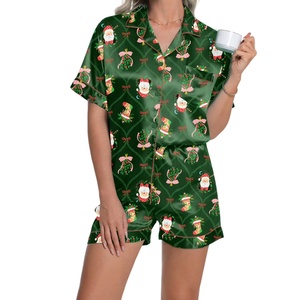 Pyjamas de luxe en modal et plumes pour femmes, ensemble de mode personnalisé – Vêtements de nuit soyeux et frais pour filles, été, automne, printemps - Product Image 1