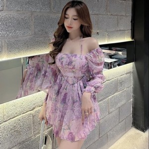ชุดเดรสลายดอกไม้สำหรับผู้หญิง สวมใส่สบาย ลำลอง ผลิตตามแบบ ODM ซักได้ บรรจุภัณฑ์ถุงพลาสติกอย่างดี ผลิตจากโรงงานในเวียดนาม ชุดเดรสเข้ารูป - Product Image 4