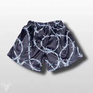 Personnalisé Hommes 100% Polyester Vintage Fitness Running Gym Mesh Shorts Motif solide avec écran 3D Mousse Puff Print et Cordon de serrage - Product Image 3