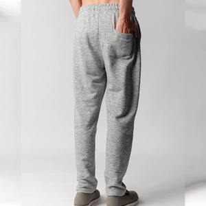 กางเกงวอร์มผ้าคอตตอนแบบผูกเชือกสำหรับผู้ชายกางเกงวอร์มทรงขากว้างแบบเรียงซ้อนทำจากผ้าเทอร์รี - Product Image 3