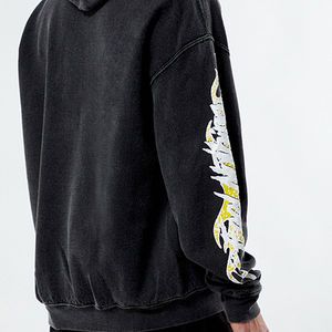 Sweat-shirt à capuche unisexe en coton éponge française avec impression bouffante sur toute la surface pull-over pour hommes vêtements de rue de grande taille - Product Image 5