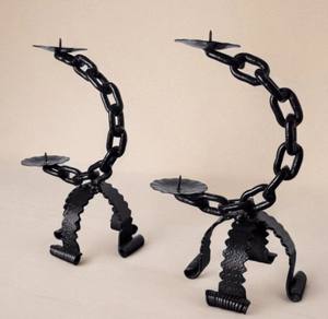 Chandelier de conception de chaîne en fer forgé noir bougeoirs industriels modernes pour la maison hôtel mariage et décor de pièce maîtresse de table - Product Image 6