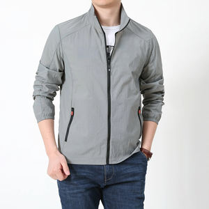 <b>MenS</b> Lightweight Breathable Stand Collar <b>Jacket</b> Summer Ultra-<b>Thin</b> Nylon Cooling Outdoor Sports Coat Solid Color with Pockets - Product Image 3