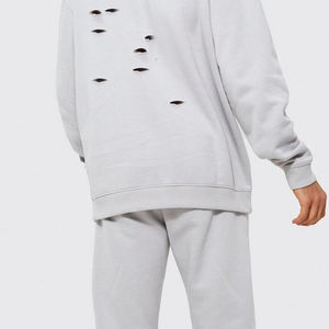 Sweat à capuche personnalisé pour homme, qualité supérieure, hiver, imprimé délavé à l'acide, avec poches, effet vieilli, bords bruts, coupe oversize en polaire - Product Image 6