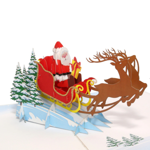 Tarjetas de Felicitación Navideñas 3D Pop-Up Personalizables, Artesanía en Papel para Invitaciones y Recuerdos, KIRICARD MC062, Gran Venta - Product Image 1