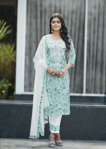 Ropa india, venta al por mayor, calidad de exportación, algodón Chikankari, bordado, Kurti Salwar, conjunto con Dupatta, superventas, tendencia Kurtha - Product Image 4