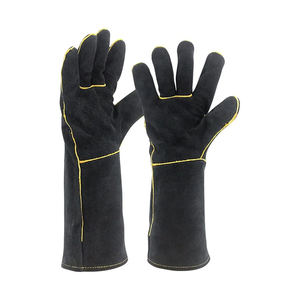 Venta al por mayor Guantes de soldadura de cuero Guantes de cuero de piel de cabra duraderos para construcción y uso general con precio económico - Product Image 1