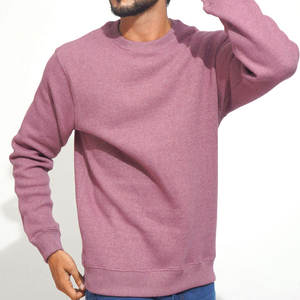 Nueva llegada al por mayor de alta calidad liso en blanco de cuello redondo hombres sudadera térmica fabricantes de ropa personalizada sudadera de los hombres - Product Image 1
