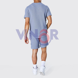 Conjunto doble de verano 2024 para hombre, camiseta de manga corta y pantalones cortos transpirables, nuevo diseño, conjunto de dos piezas de talla grande, 100% algodón - Product Image 5