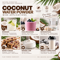 Natuurlijk kokoswaterpoeder, spraygedroogd, instant, wateroplosbaar poeder voor elektrolyt hydratatie, sportdranken, bulkverpakking