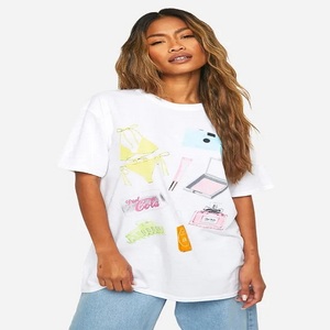 เสื้อยืดลายกราฟิกไซส์ใหญ่พิเศษของผู้หญิงทรงหลวมสำหรับทุกโอกาสพิมพ์ลายดิจิทัลสำหรับฤดูหนาว - Product Image 2