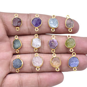 Quartz rose pierre brute pendentif or Vermeil 925 argent Sterling lunette ensemble breloque unique caution élégant bijoux cadeau pour elle - Product Image 4