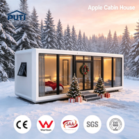 Cabane modulaire de luxe à 1 ou 2 étages, type Apple, maison conteneur de 20 pieds, préfabriquée, écoénergétique, pour chambre d'hôtes de complexe hôtelier